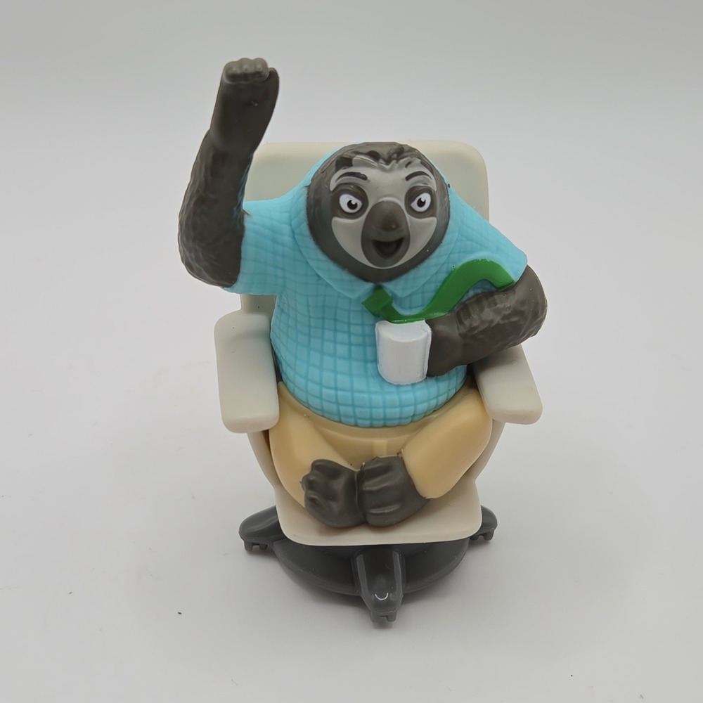 Disney Zootopia Flash Sloth McDonald's 2025 Figure Rolling Office Chair Toy